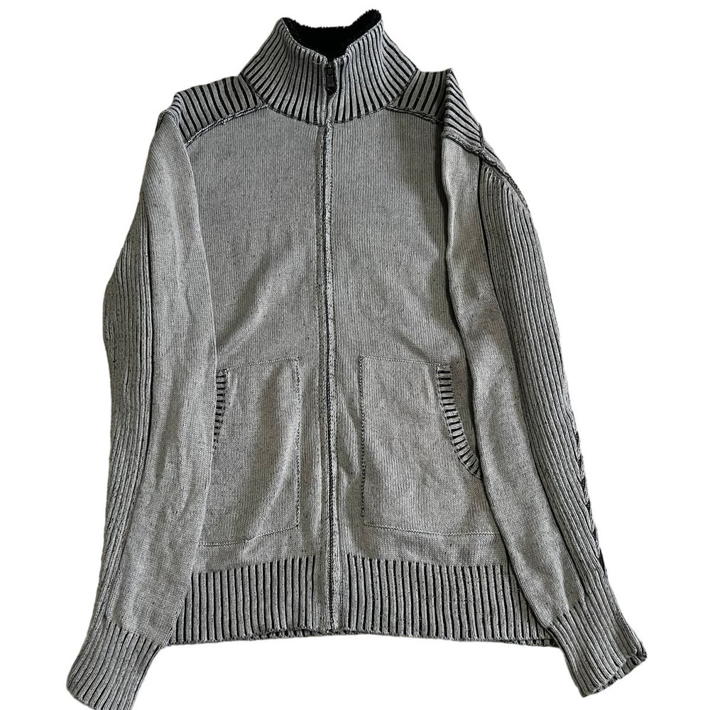 BKE Gray Full Zip Front Athletic Fit Sweater Jacket Size L